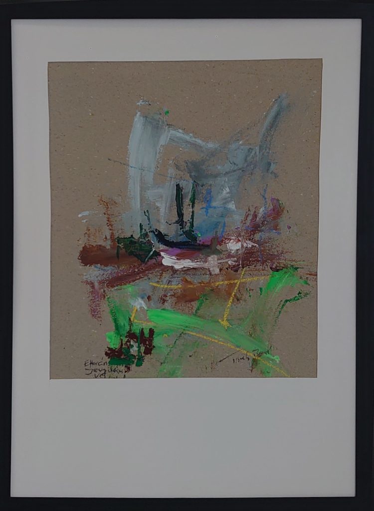 Efterårsjævndøgn v. Nysted - Maleri af Troels Boié, Olie og oliepastel på karton