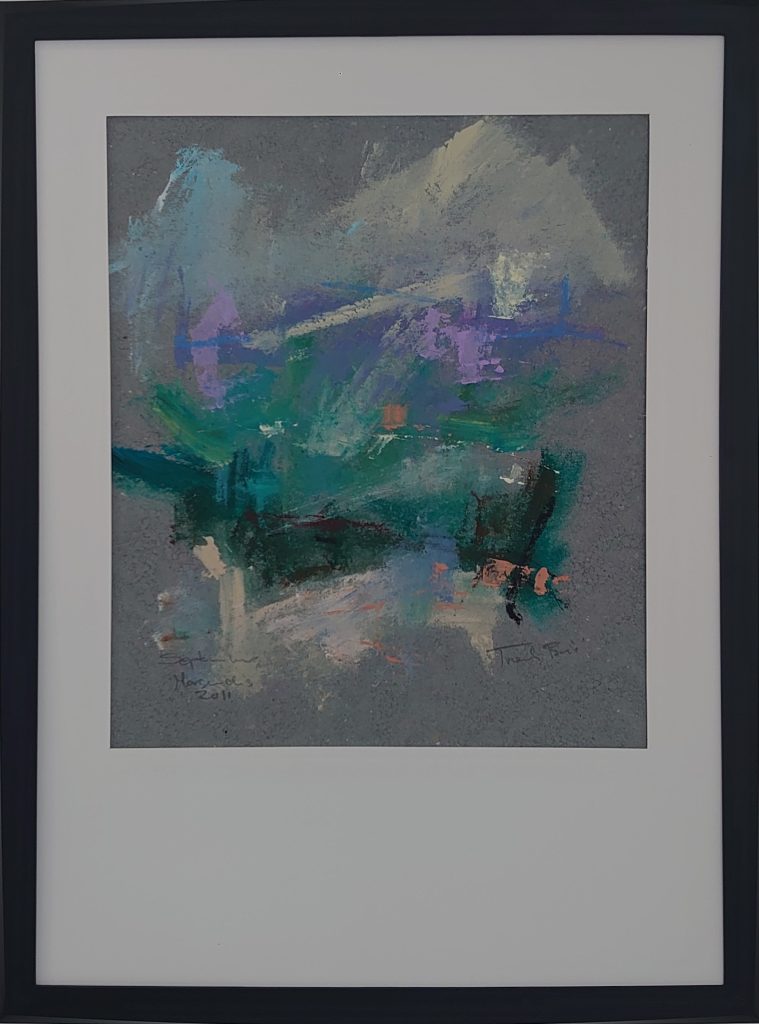 Septembermorgendis 2011 - Maleri af Troels Boié, olie og oliepastel på karton