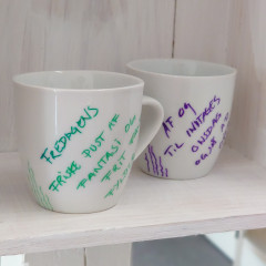 Håndmalede genbrugskopper