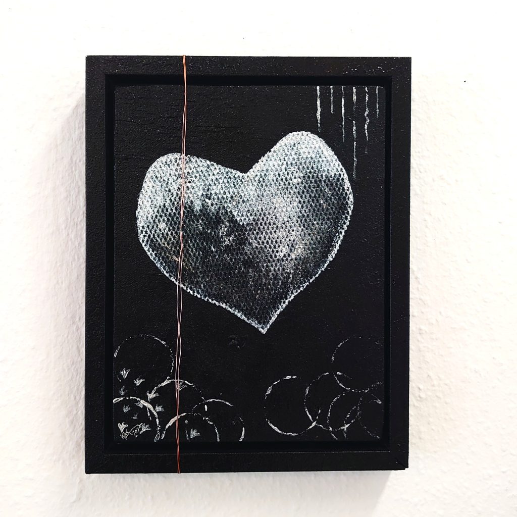 Maleri: Hjerte 1 Sort-hvid
Akryl m.m. på lærred
(c) K.A. Kristensen